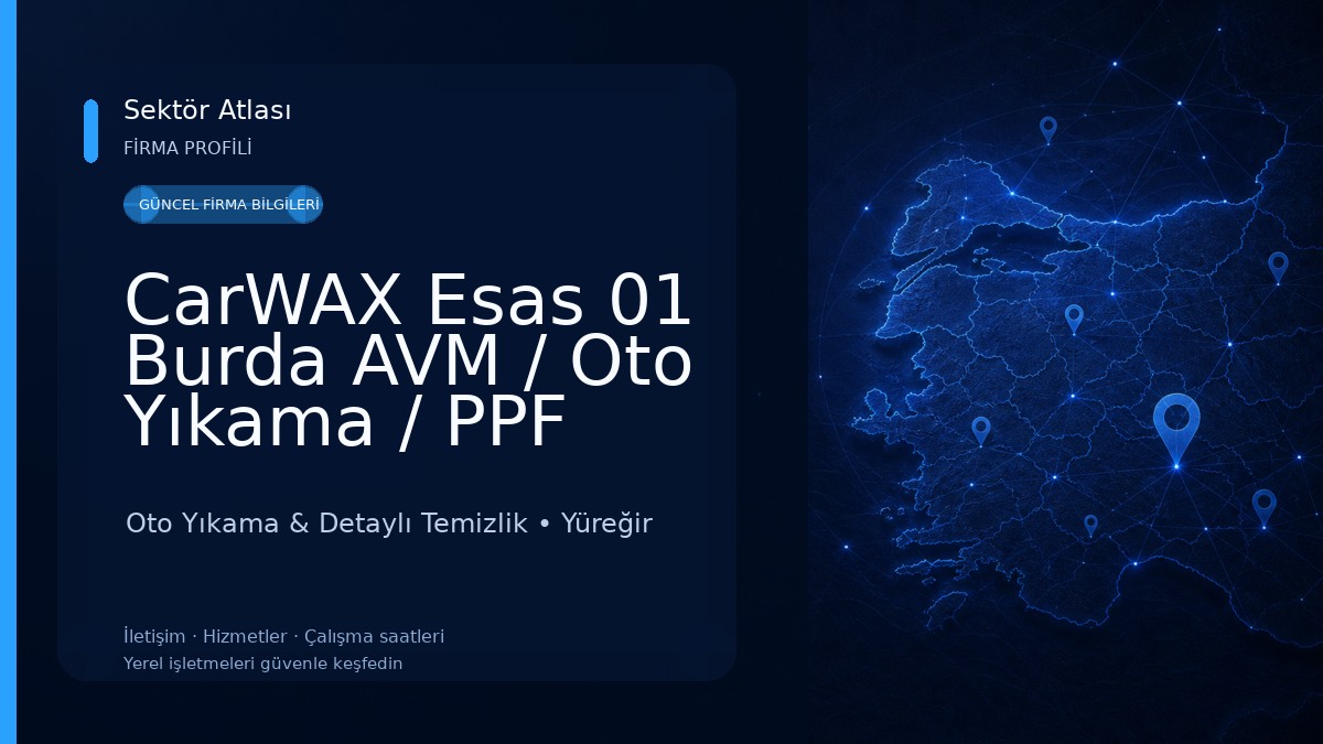 CarWAX Esas 01 Burda AVM / Oto Yıkama / PPF Kaplama /Detaylı Temizlik/Çizik Giderme Uygulama Merkezi Oto Yıkama & Detaylı Temizlik