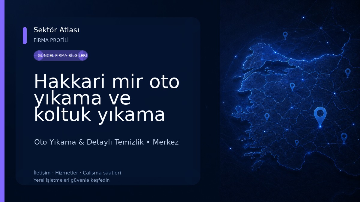 Hakkari mir oto yıkama ve koltuk yıkama Oto Yıkama & Detaylı Temizlik